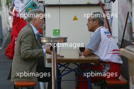 15.07.2006 Magny Cours, France,  Max Mosley (GBR), FIA President with Tsutomu Tomita (JPN), Toyota Racing Chairman and Team Principal - Formula 1 World Championship, Rd 11, French Grand Prix, Saturday