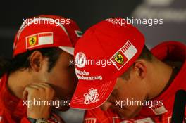 15.07.2006 Magny Cours, France,  Michael Schumacher (GER), Scuderia Ferrari and Felipe Massa (BRA), Scuderia Ferrari - Formula 1 World Championship, Rd 11, French Grand Prix, Saturday Press Conference