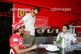 15.07.2006 Magny Cours, France,  Felipe Massa (BRA), Scuderia Ferrari, Portrait, Michael Schumacher (GER), Scuderia Ferrari, Portrait and Nicolas Todt (FRA) - Formula 1 World Championship, Rd 11, French Grand Prix, Saturday