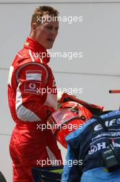 15.07.2006 Magny Cours, France,  Michael Schumacher (GER), Scuderia Ferrari gets pole position - Formula 1 World Championship, Rd 11, French Grand Prix, Saturday Qualifying