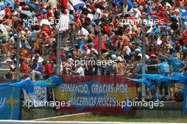 15.07.2006 Magny Cours, France,  Fan flags for Fernando Alonso (ESP), Renault F1 Team - Formula 1 World Championship, Rd 11, French Grand Prix, Saturday