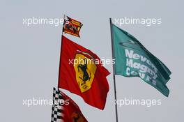 15.07.2006 Magny Cours, France,  Scuderia Ferrari flags at the circuit - Formula 1 World Championship, Rd 11, French Grand Prix, Saturday