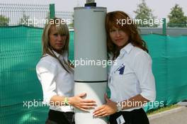 16.07.2006 Magny Cours, France,  Security girls at the gate - Formula 1 World Championship, Rd 11, French Grand Prix, Sunday