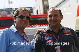 16.07.2006 Magny Cours, France,  Michiel Mol (NDL) Who is said to be the purchaser of Midland MF1 Racing, with Colin Kolles (GER), Midland MF1 Racing, Managing Director - Formula 1 World Championship, Rd 11, French Grand Prix, Sunday