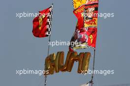 16.07.2006 Magny Cours, France,  Michael Schumacher fan flags and sign - Formula 1 World Championship, Rd 11, French Grand Prix, Sunday