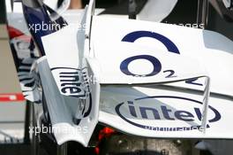 13.07.2006 Magny Cours, France,  Front wing end plate and winglets on the front wing of the BMW Sauber F1.06 - Formula 1 World Championship, Rd 11, French Grand Prix, Thursday