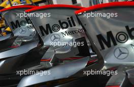 13.07.2006 Magny Cours, France,  McLaren engine covers - Formula 1 World Championship, Rd 11, French Grand Prix, Thursday