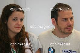 09.06.2006 Silverstone, England,  Jacques Villeneuve (CDN), BMW Sauber F1 Team with his new wife Johanna - Formula 1 World Championship, Rd 8, British Grand Prix, Friday