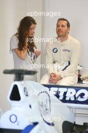 09.06.2006 Silverstone, England,  Jacques Villeneuve (CDN), BMW Sauber F1 Team with his new wife Johanna - Formula 1 World Championship, Rd 8, British Grand Prix, Friday Practice