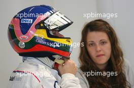 09.06.2006 Silverstone, England,  Jacques Villeneuve (CDN), BMW Sauber F1 Team with his new wife Johanna- Formula 1 World Championship, Rd 8, British Grand Prix, Friday