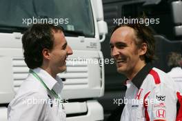 08.06.2006 Silverstone, England,  Robert Kubica (POL), Test Driver, BMW Sauber F1 Team and Franck Montagny (FRA), Super Aguri F1  - Formula 1 World Championship, Rd 8, British Grand Prix, Thursday