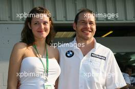 08.06.2006 Silverstone, England,  Jacques Villeneuve (CDN), BMW Sauber F1 Team with his new wife Johanna - Formula 1 World Championship, Rd 8, British Grand Prix, Thursday