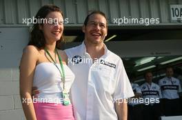 08.06.2006 Silverstone, England,  Jacques Villeneuve (CDN), BMW Sauber F1 Team with his new wife Johanna - Formula 1 World Championship, Rd 8, British Grand Prix, Thursday