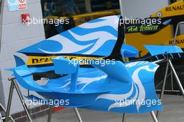 08.06.2006 Silverstone, England,  Renault F1 Team cars feature new livery designed by Taiwanese design studio DEM Inc. - Formula 1 World Championship, Rd 8, British Grand Prix, Thursday