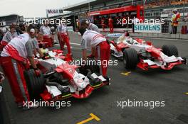 28.07.2006 Hockenheim, Germany,  Ralf Schumacher (GER), Toyota Racing and Jarno Trulli (ITA), Toyota Racing - Formula 1 World Championship, Rd 12, German Grand Prix, Friday Practice