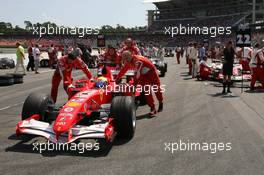 30.07.2006 Hockenheim, Germany,  Felipe Massa (BRA), Scuderia Ferrari, 248 F1 - Formula 1 World Championship, Rd 12, German Grand Prix, Sunday Pre-Race Grid