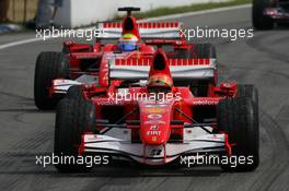 30.07.2006 Hockenheim, Germany,  1st place Michael Schumacher (GER), Scuderia Ferrari and 2nd place Felipe Massa (BRA), Scuderia Ferrari - Formula 1 World Championship, Rd 12, German Grand Prix, Sunday Podium