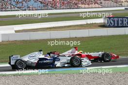 30.07.2006 Hockenheim, Germany,  Ralf Schumacher (GER), Toyota Racing,TF106 and Jacques Villeneuve (CDN), BMW Sauber F1 Team, F1.06, collided on the first lap - Formula 1 World Championship, Rd 12, German Grand Prix, Sunday Race