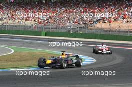 30.07.2006 Hockenheim, Germany,  Christian Klien (AUT), Red Bull Racing, RB2, Jarno Trulli (ITA), Toyota Racing, TF106  - Formula 1 World Championship, Rd 12, German Grand Prix, Sunday Race