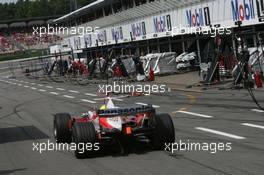 30.07.2006 Hockenheim, Germany,  Ralf Schumacher (GER), Toyota Racing drives trough the pit lane - Formula 1 World Championship, Rd 12, German Grand Prix, Sunday Race