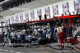30.07.2006 Hockenheim, Germany,  Mark Webber (AUS), Williams F1 Team drives in the garage - Formula 1 World Championship, Rd 12, German Grand Prix, Sunday Race