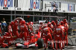 30.07.2006 Hockenheim, Germany,  PIT STOP - Michael Schumacher (GER), Scuderia Ferrari - Formula 1 World Championship, Rd 12, German Grand Prix, Sunday Race