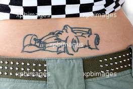 29.07.2006 Hockenheim, Germany,  An F1 car tattoo - Formula 1 World Championship, Rd 12, German Grand Prix, Saturday