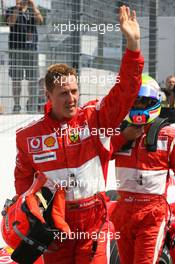 29.07.2006 Hockenheim, Germany,  Michael Schumacher (GER), Scuderia Ferrari gets second place in Qualifying - Formula 1 World Championship, Rd 12, German Grand Prix, Saturday Qualifying
