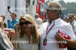 29.07.2006 Hockenheim, Germany,  Corina Schumacher (GER), Corinna, Wife of Michael Schumacher and Willi Weber (GER), Driver Manager - Formula 1 World Championship, Rd 12, German Grand Prix, Saturday