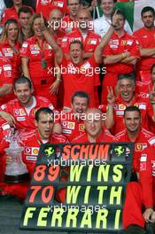 30.07.2006 Hockenheim, Germany,  Michael Schumacher (GER), Scuderia Ferrari and mechanics - Formula 1 World Championship, Rd 12, German Grand Prix, Sunday