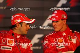 30.07.2006 Hockenheim, Germany,  Felipe Massa (BRA), Scuderia Ferrari and Michael Schumacher (GER), Scuderia Ferrari - Formula 1 World Championship, Rd 12, German Grand Prix, Sunday, Press Conference