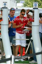 27.07.2006 Hockenheim, Germany,  Arrival of Michael Schumacher (GER), Scuderia Ferrari - Formula 1 World Championship, Rd 12, German Grand Prix, Thursday