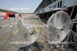 27.07.2006 Hockenheim, Germany,  Cooling fans in the pitlane - Formula 1 World Championship, Rd 12, German Grand Prix, Thursday