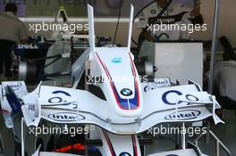 27.07.2006 Hockenheim, Germany,  BMW-Sauber F1 Team, front wing, with fins which have been banned by the FIA - Formula 1 World Championship, Rd 12, German Grand Prix, Thursday