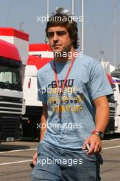 27.07.2006 Hockenheim, Germany,  Fernando Alonso (ESP), Renault F1 Team, arrives at the circuit - Formula 1 World Championship, Rd 12, German Grand Prix, Thursday