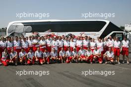 27.07.2006 Hockenheim, Germany,  Toyota F1, NEOPLAN Starliner for the Panasonic Toyota Racing Team Ralf Schumacher names the coach "Olympia" - Formula 1 World Championship, Rd 12, German Grand Prix, Thursday