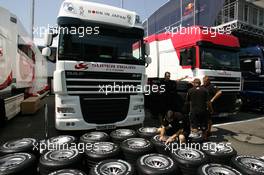 27.07.2006 Hockenheim, Germany,  Super Aguri F1, setup for the weekend - Formula 1 World Championship, Rd 12, German Grand Prix, Thursday