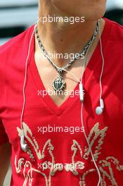 27.07.2006 Hockenheim, Germany,  Amulet of Michael Schumacher (GER), Scuderia Ferrari - Formula 1 World Championship, Rd 12, German Grand Prix, Thursday