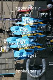 27.07.2006 Hockenheim, Germany,  Renault F1 Team, Engine Covers in the pitlane - Formula 1 World Championship, Rd 12, German Grand Prix, Thursday