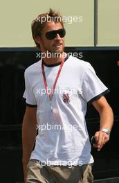 27.07.2006 Hockenheim, Germany,  Jenson Button (GBR), Honda Racing F1 Team arrives at the circuit - Formula 1 World Championship, Rd 12, German Grand Prix, Thursday