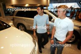 26.07.2006 Stuttgart, Germany,  (R-L) Kimi Raikkonen (FIN), Räikkönen, McLaren Mercedes and Pedro de la Rosa (ESP), McLaren Mercedes present the new car CL600 at the Mercedes-Benz branch in Stuttgart. - DaimlerChrysler / Mercedes Media warm up - Formula 1 World Championship, Rd 12, German Grand Prix, Wednesday