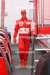 05.08.2006 Budapest, Hungary,  Michael Schumacher (GER), Scuderia Ferrari leaves the garage after failing to qualify for Q3 - Formula 1 World Championship, Rd 13, Hungarian Grand Prix, Saturday Qualifying