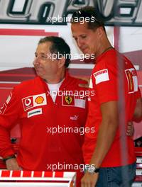 08.09.2006 Monza, Italy,  Jean Todt (FRA), Scuderia Ferrari, Teamchief, General Manager, Team Principal and Michael Schumacher (GER), Scuderia Ferrari - Formula 1 World Championship, Rd 15, Italian Grand Prix, Friday