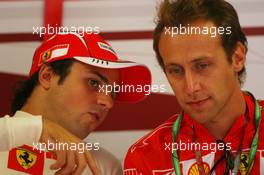 08.09.2006 Monza, Italy,  Felipe Massa (BRA), Scuderia Ferrari and Luca Badoer (ITA), Test Driver, Scuderia Ferrari - Formula 1 World Championship, Rd 15, Italian Grand Prix, Friday Practice