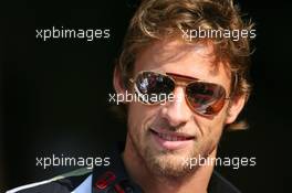 08.09.2006 Monza, Italy,  Jenson Button (GBR), Honda Racing F1 Team is presented with a 24ct Gold pair of his favourite "Aviator" Ray-Ban sunglasses - Formula 1 World Championship, Rd 15, Italian Grand Prix, Friday