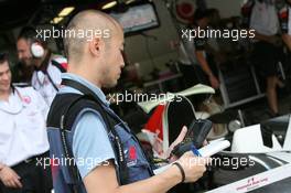 08.09.2006 Monza, Italy,  F1Sokuho Chief Editor, Chikara Funada in the Pitlane - Formula 1 World Championship, Rd 15, Italian Grand Prix, Friday Practice
