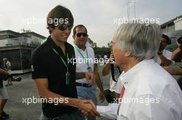 08.09.2006 Monza, Italy,  Bernie Ecclestone (GBR) and Kaká (BRA) AC Milan and Brazil International Football player - Formula 1 World Championship, Rd 15, Italian Grand Prix, Friday