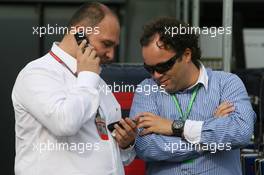 08.09.2006 Monza, Italy,  Colin Kolles (GER), Midland MF1 Racing, Managing Director with Christijan Albers' manager Lodewijk Varossieau (NED) - Formula 1 World Championship, Rd 15, Italian Grand Prix, Friday