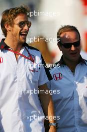 08.09.2006 Monza, Italy,  Jenson Button (GBR), Honda Racing F1 Team and Rubens Barrichello (BRA), Honda Racing F1 Team - Formula 1 World Championship, Rd 15, Italian Grand Prix, Friday