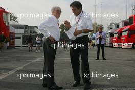 08.09.2006 Monza, Italy,  Bernie Ecclestone (GBR) and Pasquale Lattuneddu (FRA), FIA - Formula 1 World Championship, Rd 15, Italian Grand Prix, Friday